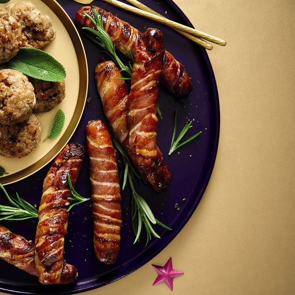 Specially Selected Pork Chipolatas Wrapped In Bacon 247g/6 Pack